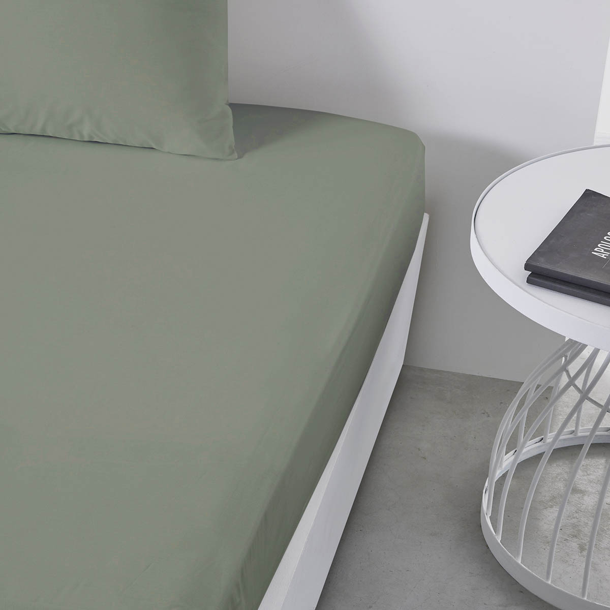 Percale Permanent Premium - Sábana Bajera Percal - Salvia