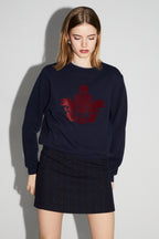 Sweatshirt Eddie Blason Bordeaux Fabriqué Au Portugal