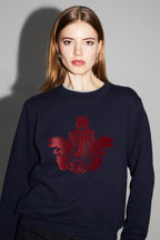 Sweatshirt Eddie Blason Bordeaux Fabriqué Au Portugal