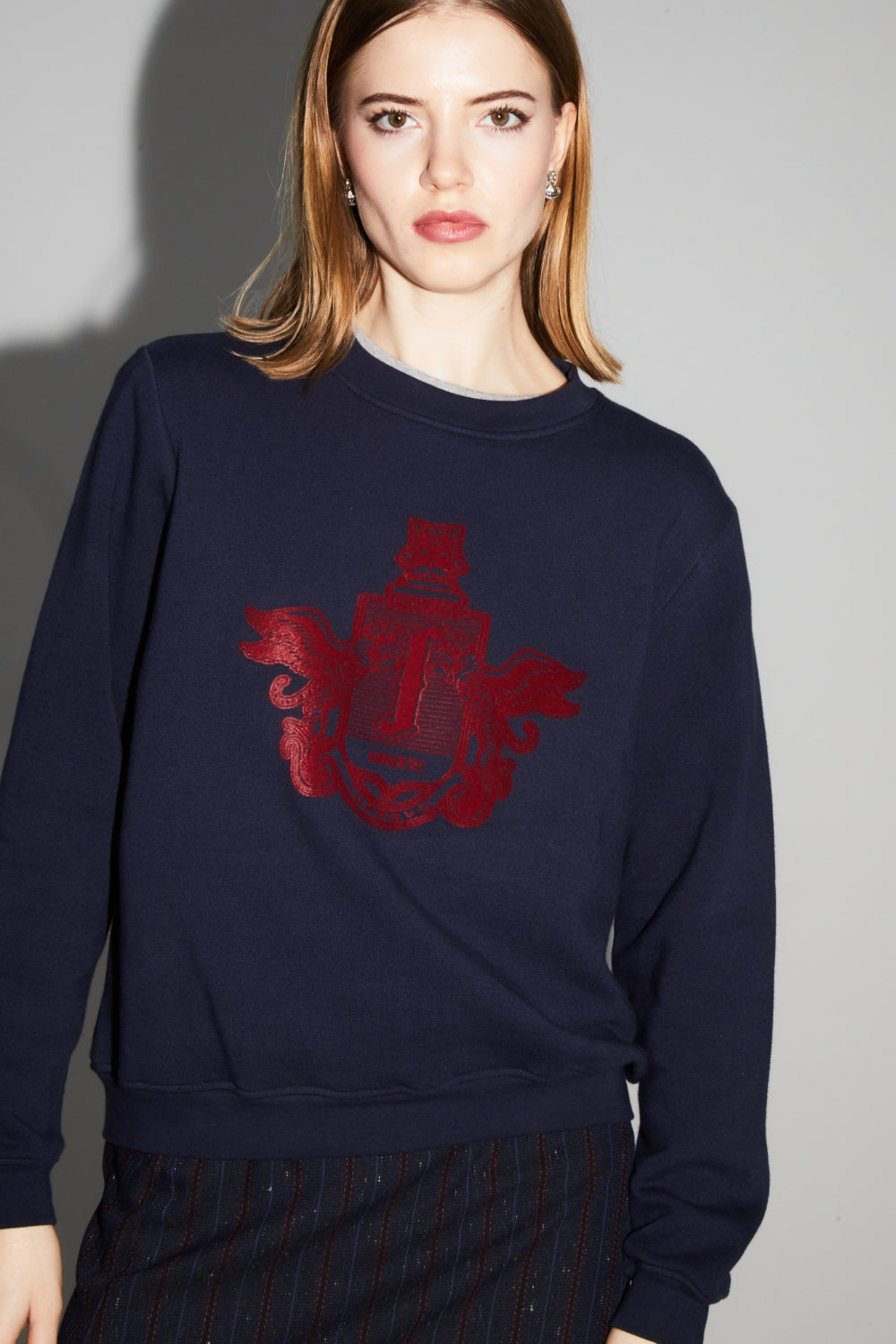 Sweatshirt Eddie Blason Bordeaux Fabriqué Au Portugal
