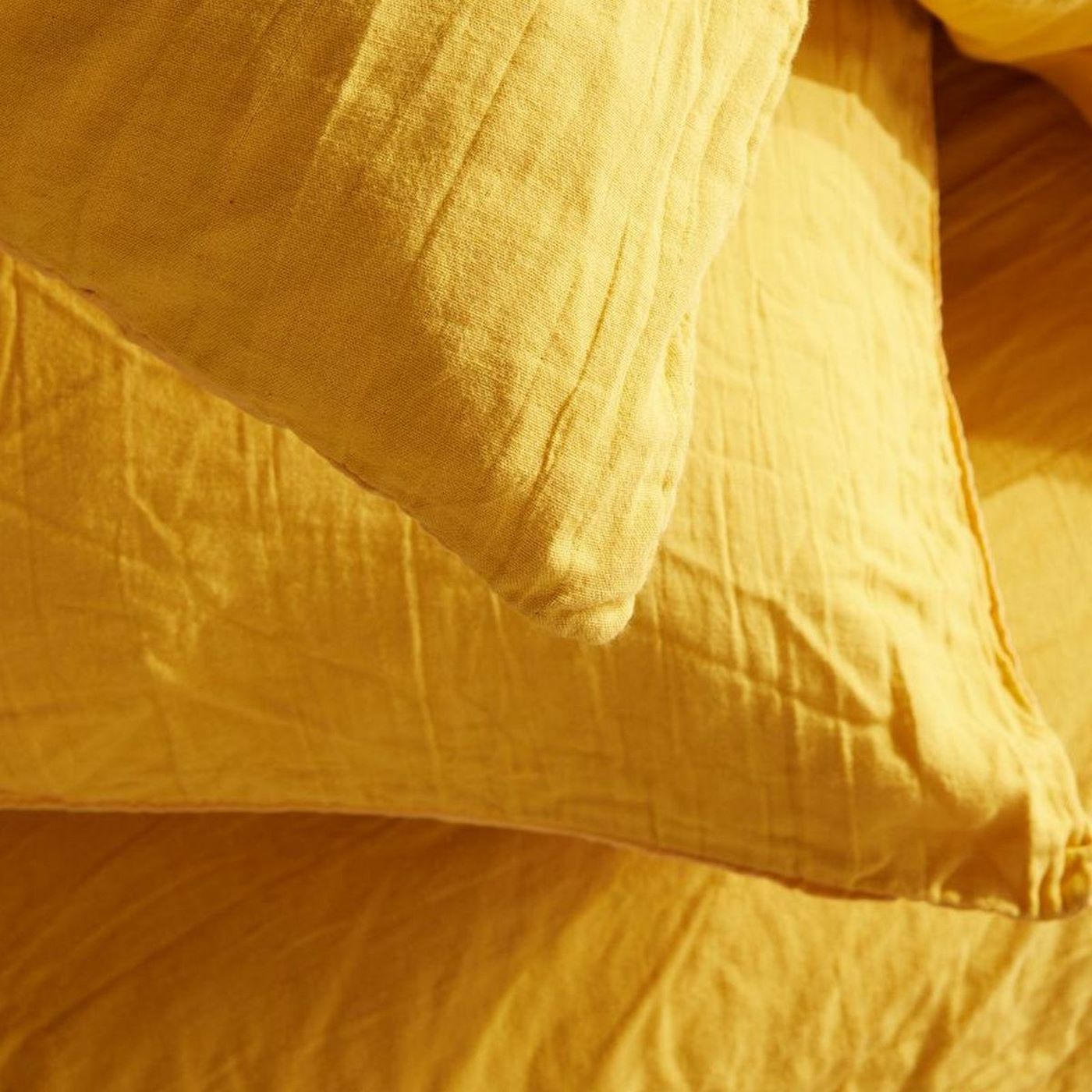 Gaze De Coton - Parure De Lit - Ocre