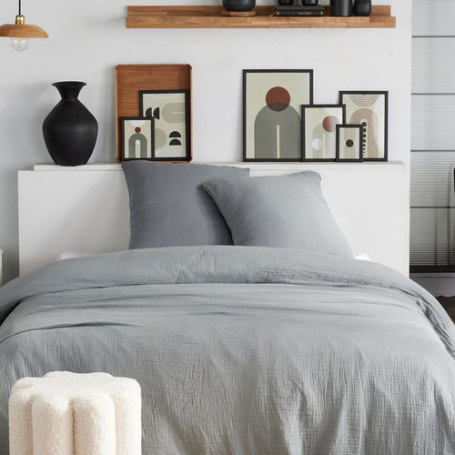 Parure De Lit - Gaze De Coton  - Acier