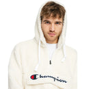 Sweat À Capuche Champion Half Zip Top - Blanc Cassé, Noir