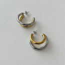 Boucles D'Oreilles Twinny - Doré, Argent Ou Bicolore