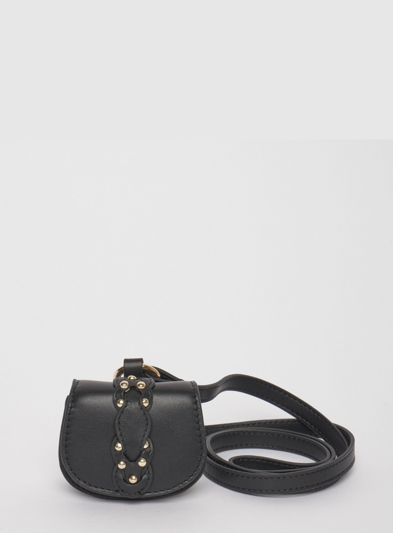 Porte Airpods Edro Cuir - Noir