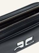 Sac Slim Camera logo ac en cuir - Courrèges - Black