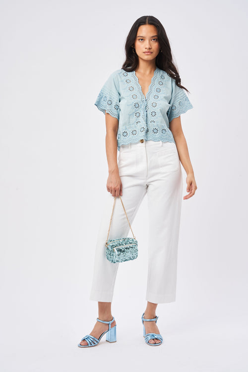 Peneloppe Twill Pants - White