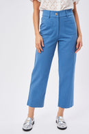 Petite Mendigote - Penelope Twill Trousers - Dolphin Blue