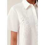 Claudie Pierlot - Robe Chemise Courte Brodée
