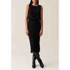 Robe 7/8Ème Col Rond Élastiquée