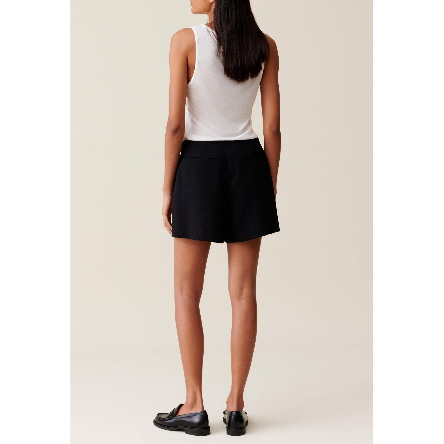 Buttoned Wrap Skirt Shorts