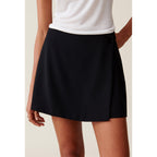 Buttoned Wrap Skirt Shorts
