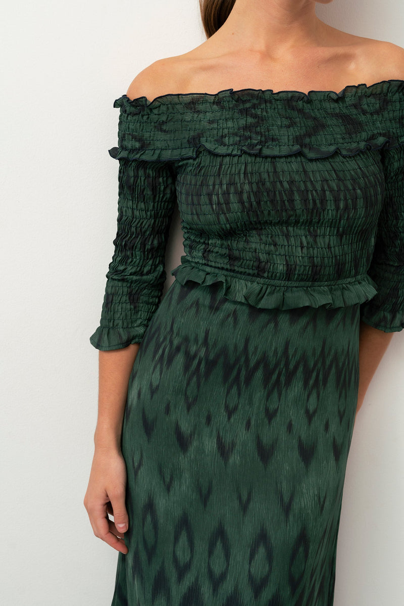 Robe Bardot - Vert
