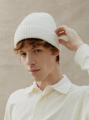 Bonnet LAINE TRICOTÉ blanc craie