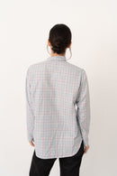Camisa lazada cuadros azul - Vanó Studio