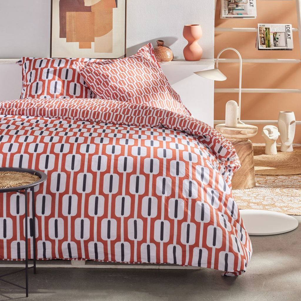 Sunshine - Parure De Lit Motif 17.16 - Terracotta