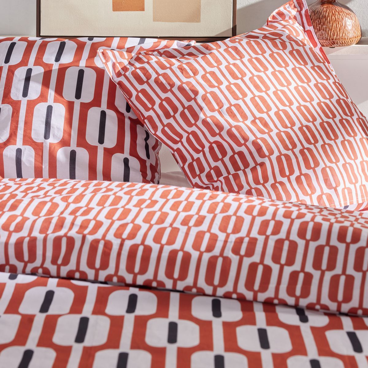 Sunshine - Parure De Lit Motif 17.16 - Terracotta