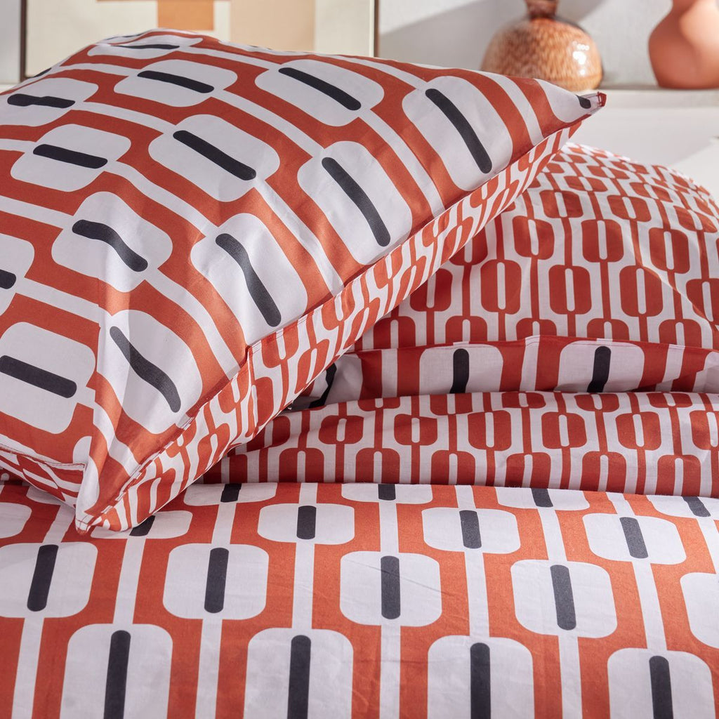 Sunshine - Parure De Lit Motif 17.16 - Terracotta