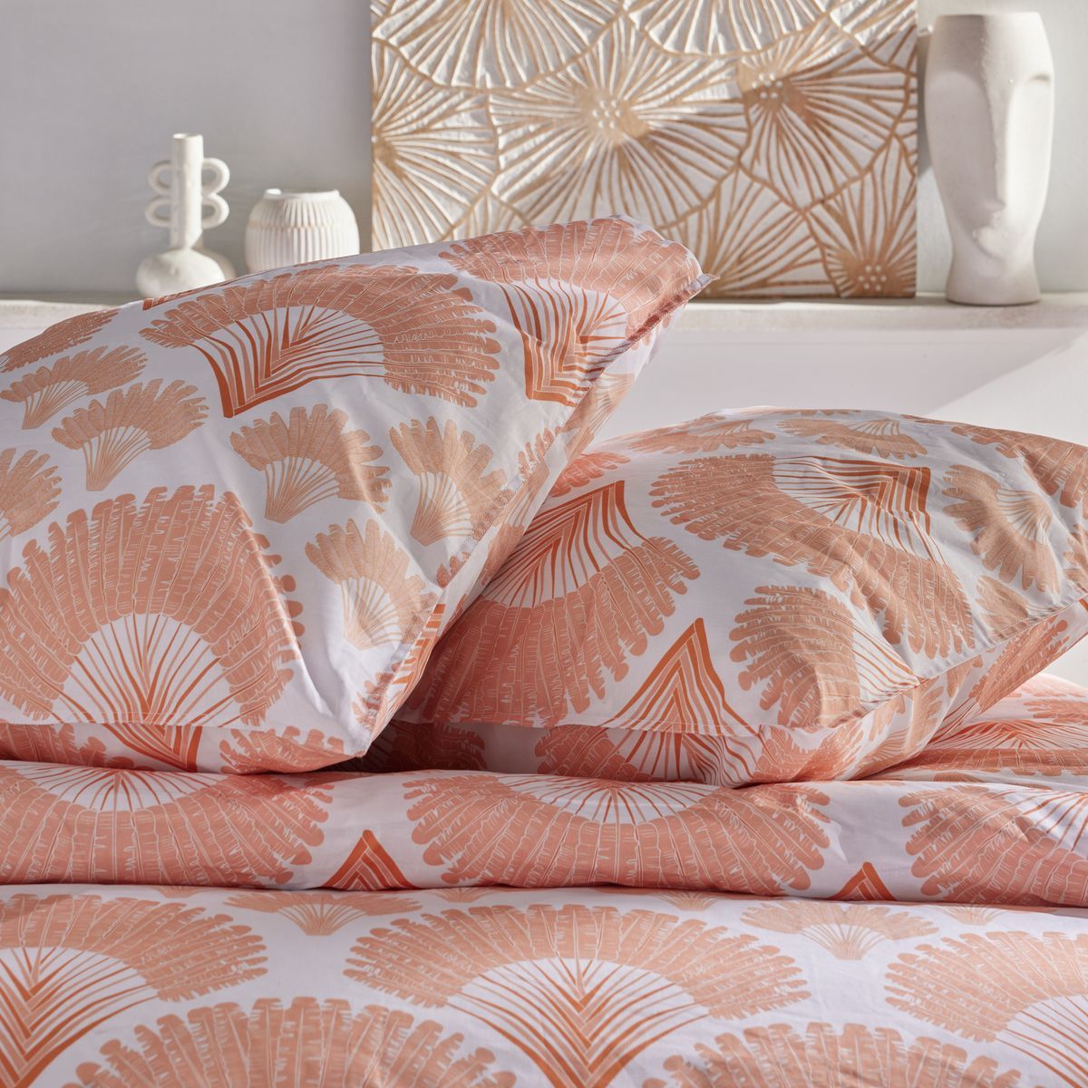 Sunshine - Parure De Lit Motif 17.19 - Terracotta