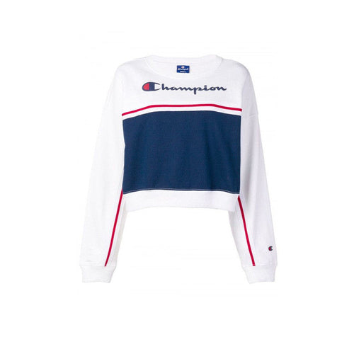 Sweat Champion Crewneck Croptop - Blanc