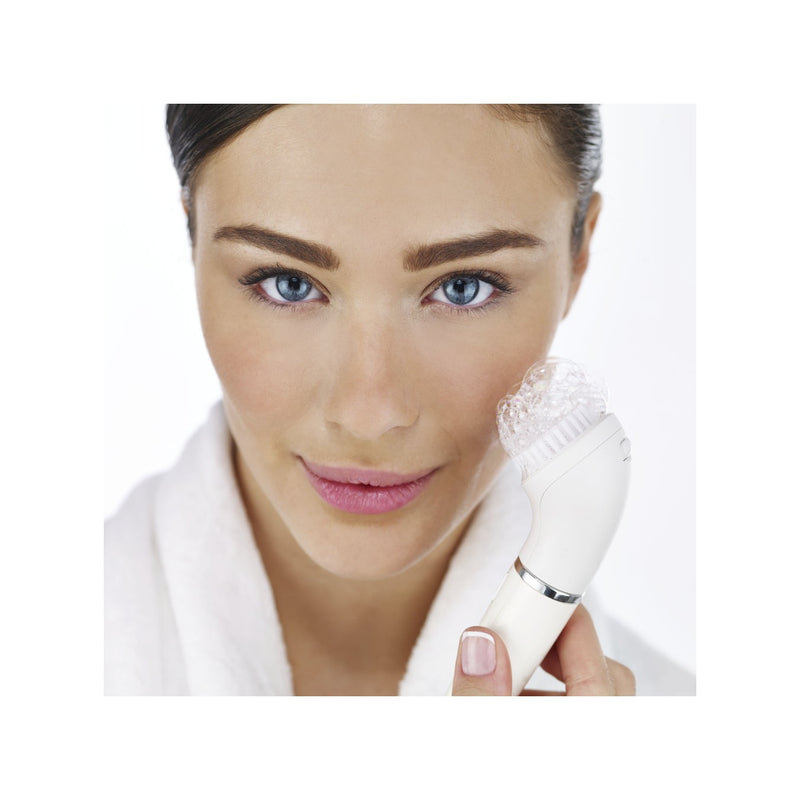 Face 8 Facial Epilator - With Exfoliating Brush - Blanc