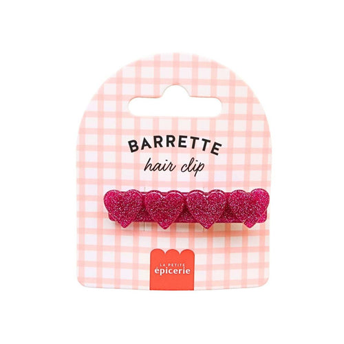 Hair Barrette - Fuchsia Heart