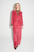 Blazer Ema Velours Vintage Rouge Rosé Fabriqué En Italie