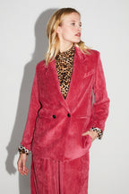 Blazer Ema Velours Vintage Rouge Rosé Fabriqué En Italie