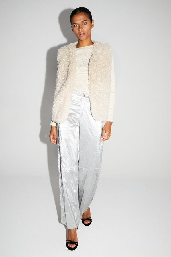 Nolan Mercurio Silver Cargo Pants Made In Italy