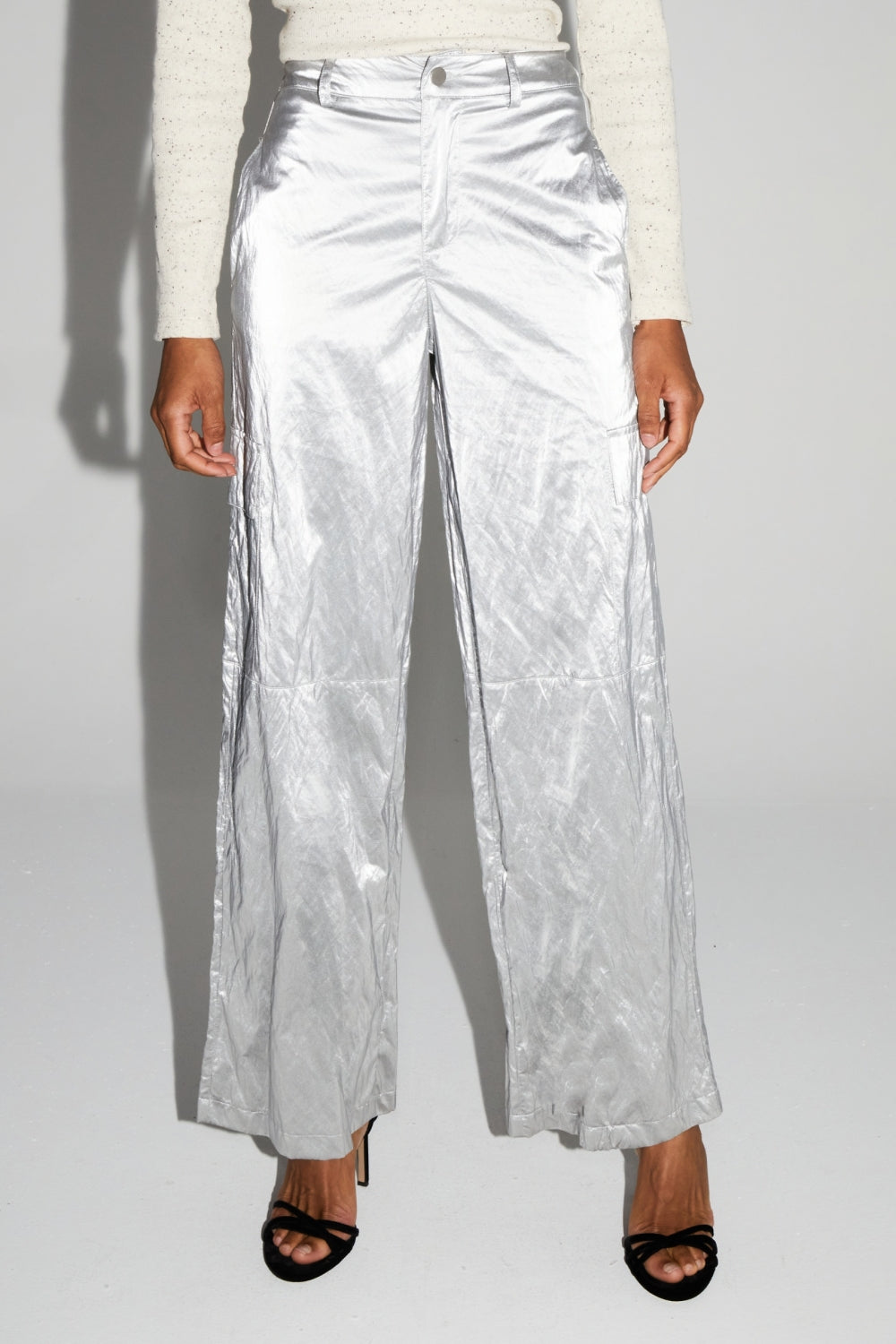 Pantalon Cargo Nolan Mercurio Silver Fabriqué En Italie