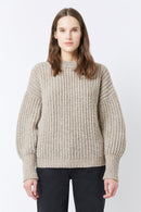 LENNON RIBS ECRU FLAME SWEATER