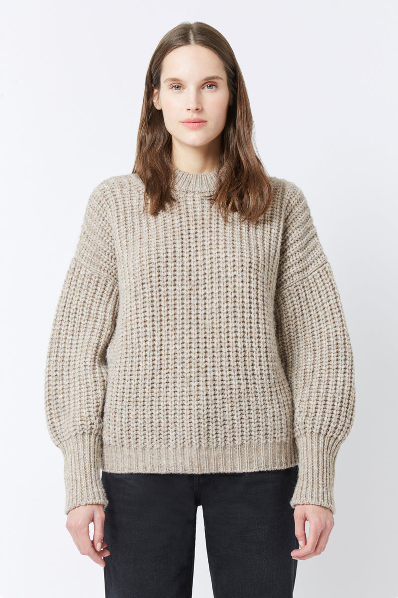 LENNON RIBS ECRU FLAME SWEATER