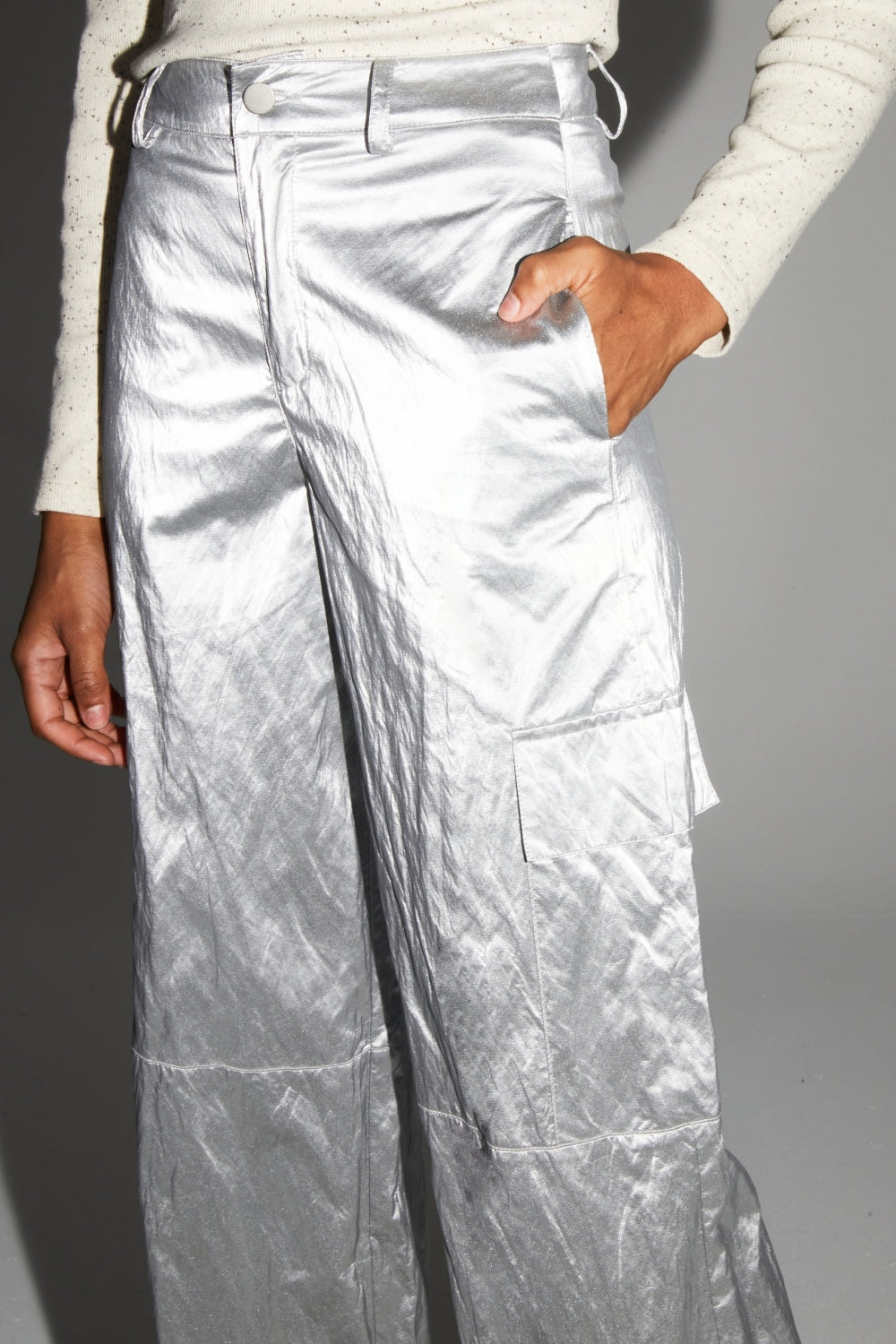 Pantalon Cargo Nolan Mercurio Silver Fabriqué En Italie