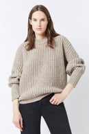 LENNON RIBS ECRU FLAME SWEATER