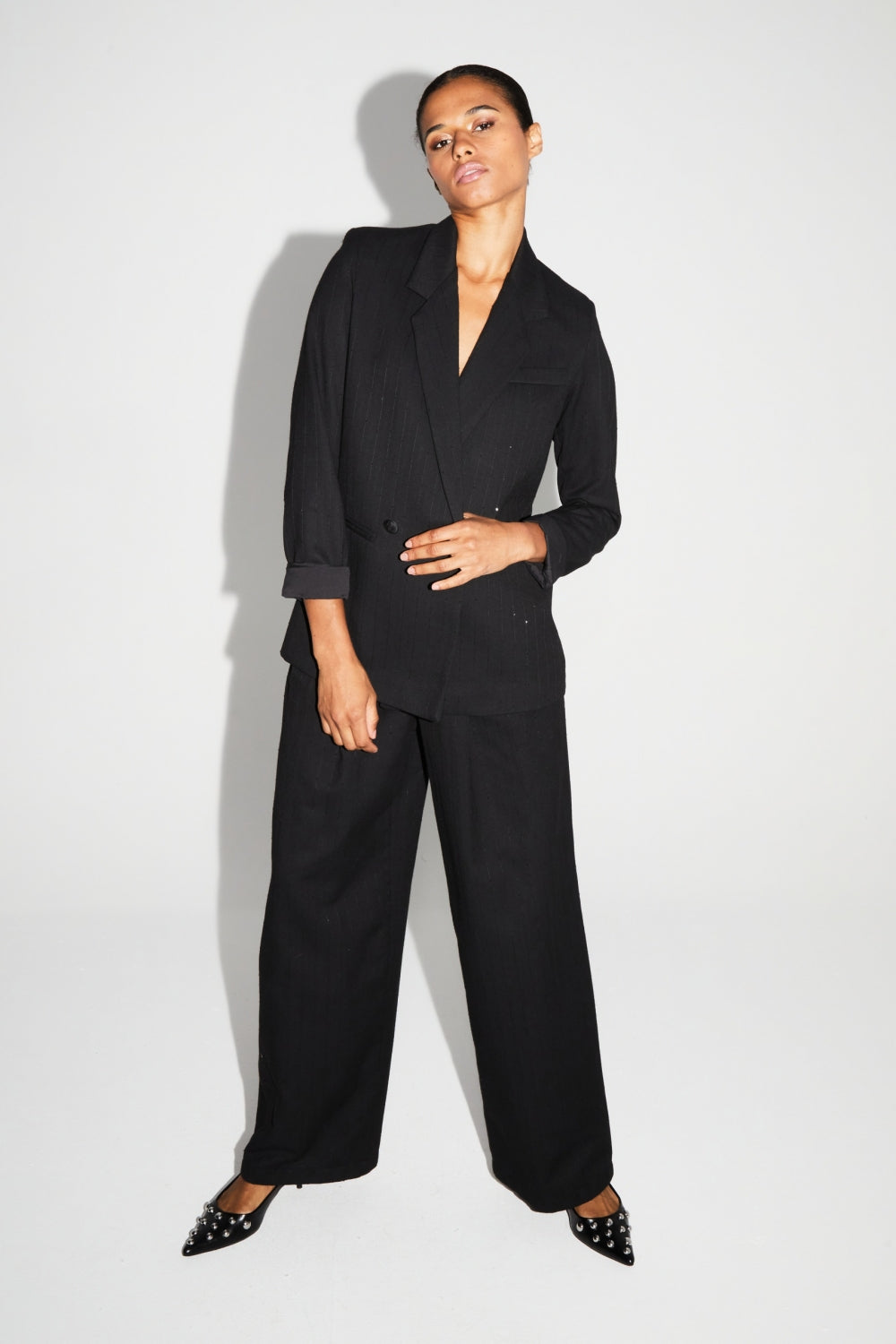 Pantalon Astrid Noir Eclat Fabriqué En Italie