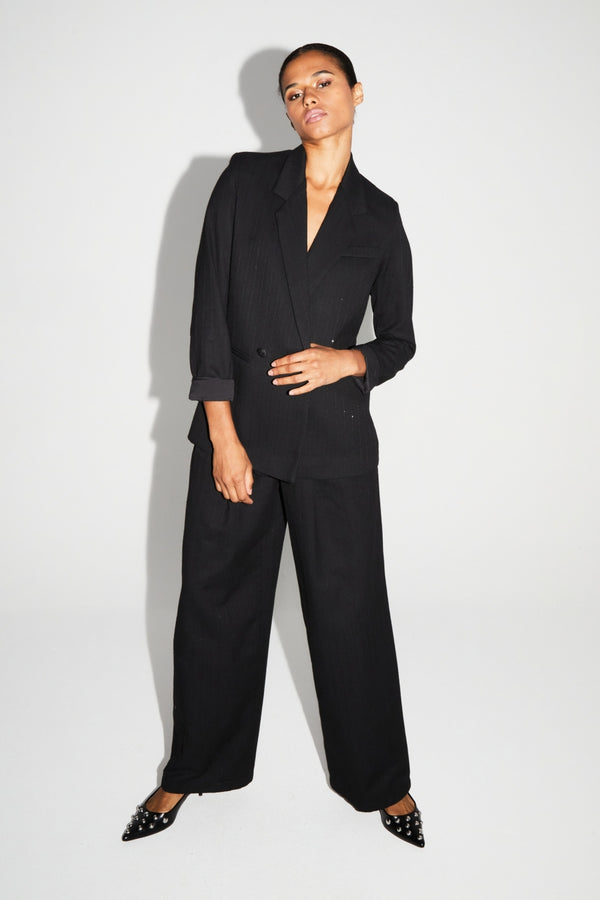 Pantalon Astrid Noir Eclat Fabriqué En Italie