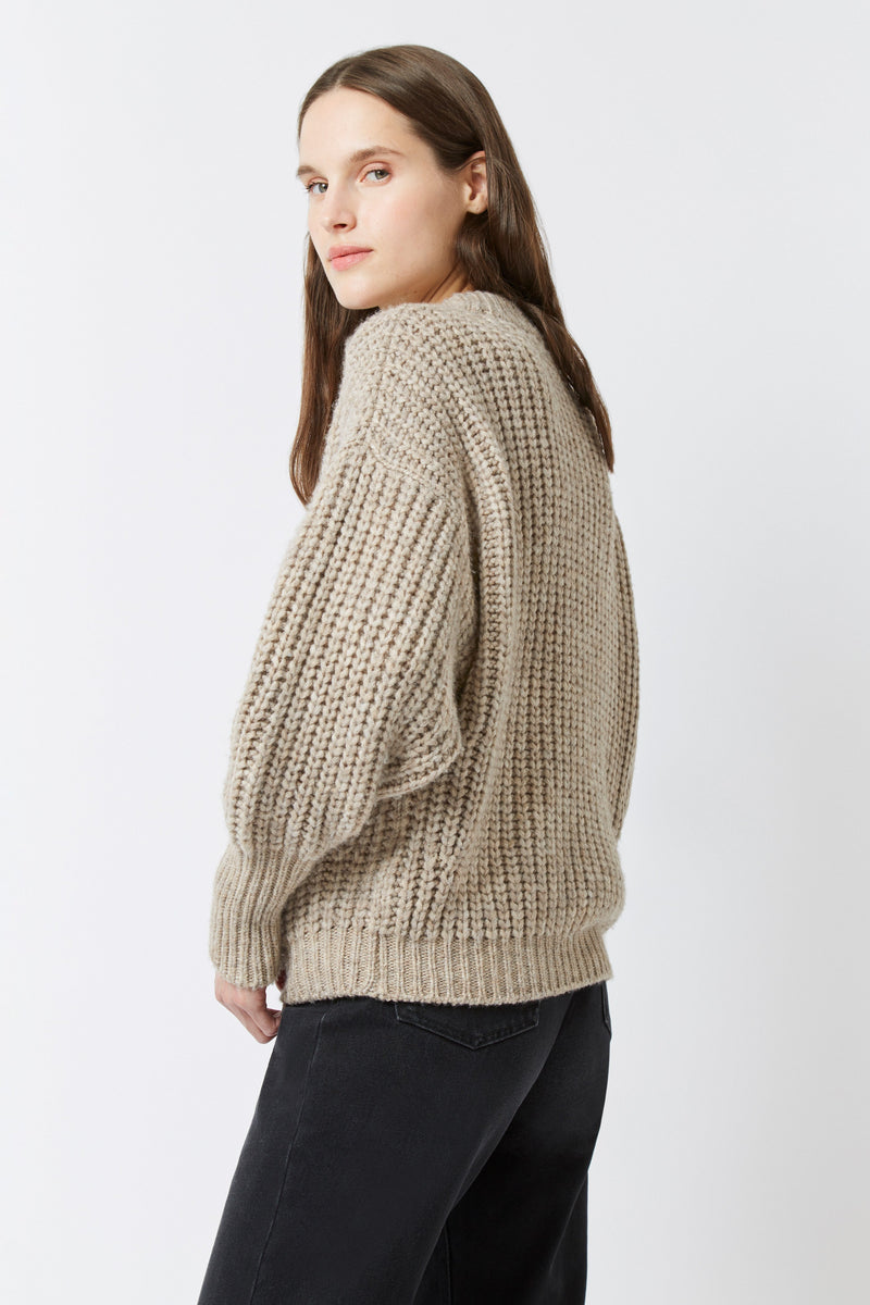 LENNON RIBS ECRU FLAME SWEATER