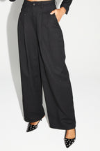 Pantalon Astrid Noir Eclat Fabriqué En Italie