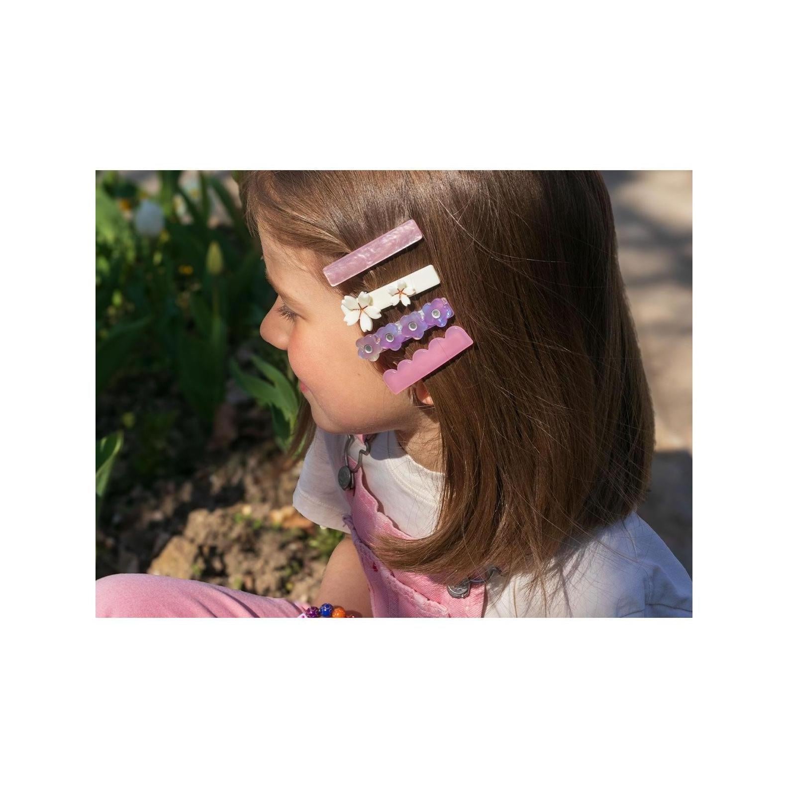 Hair Barrette - Mint Flower