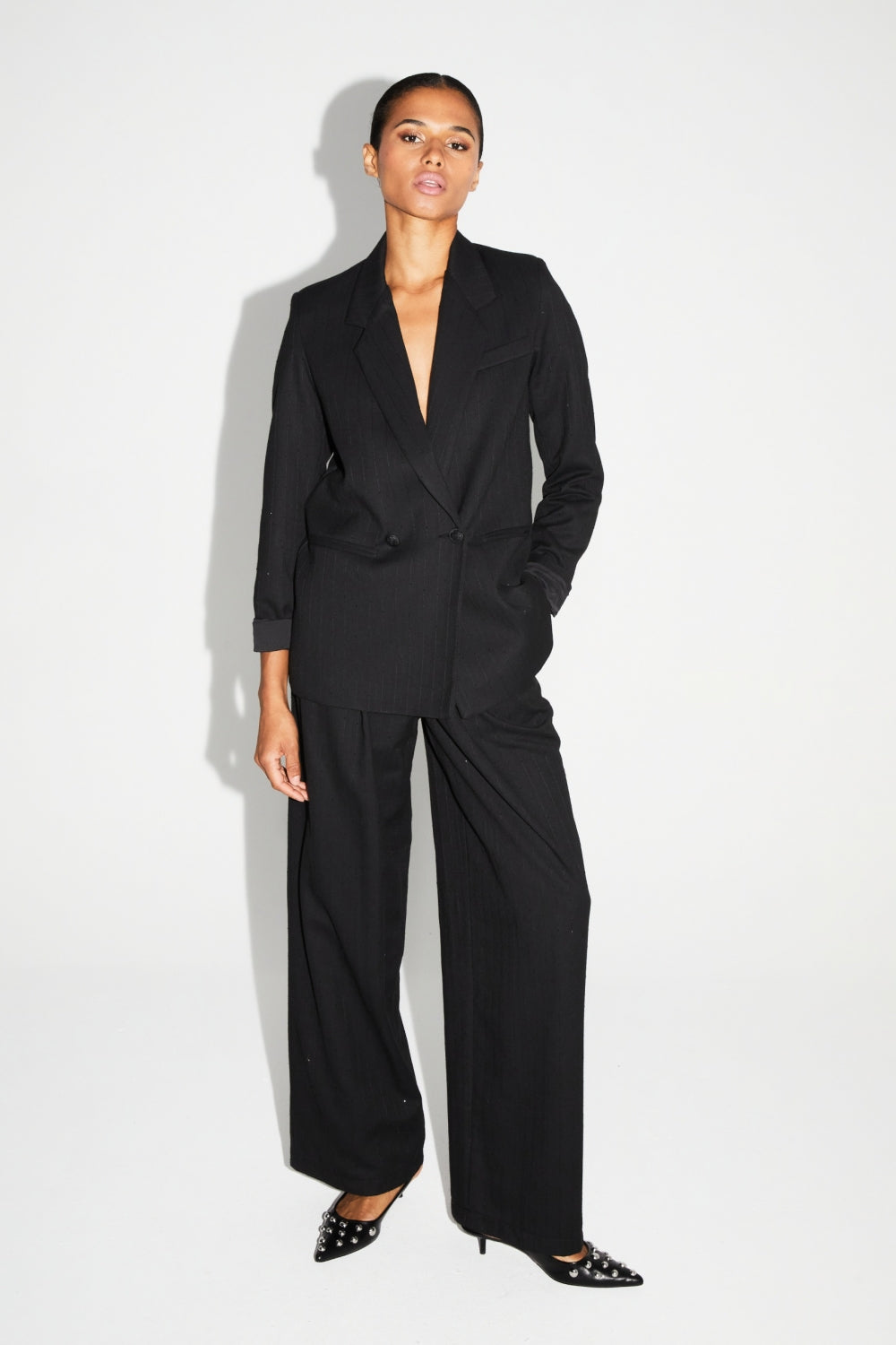 Pantalon Astrid Noir Eclat Fabriqué En Italie