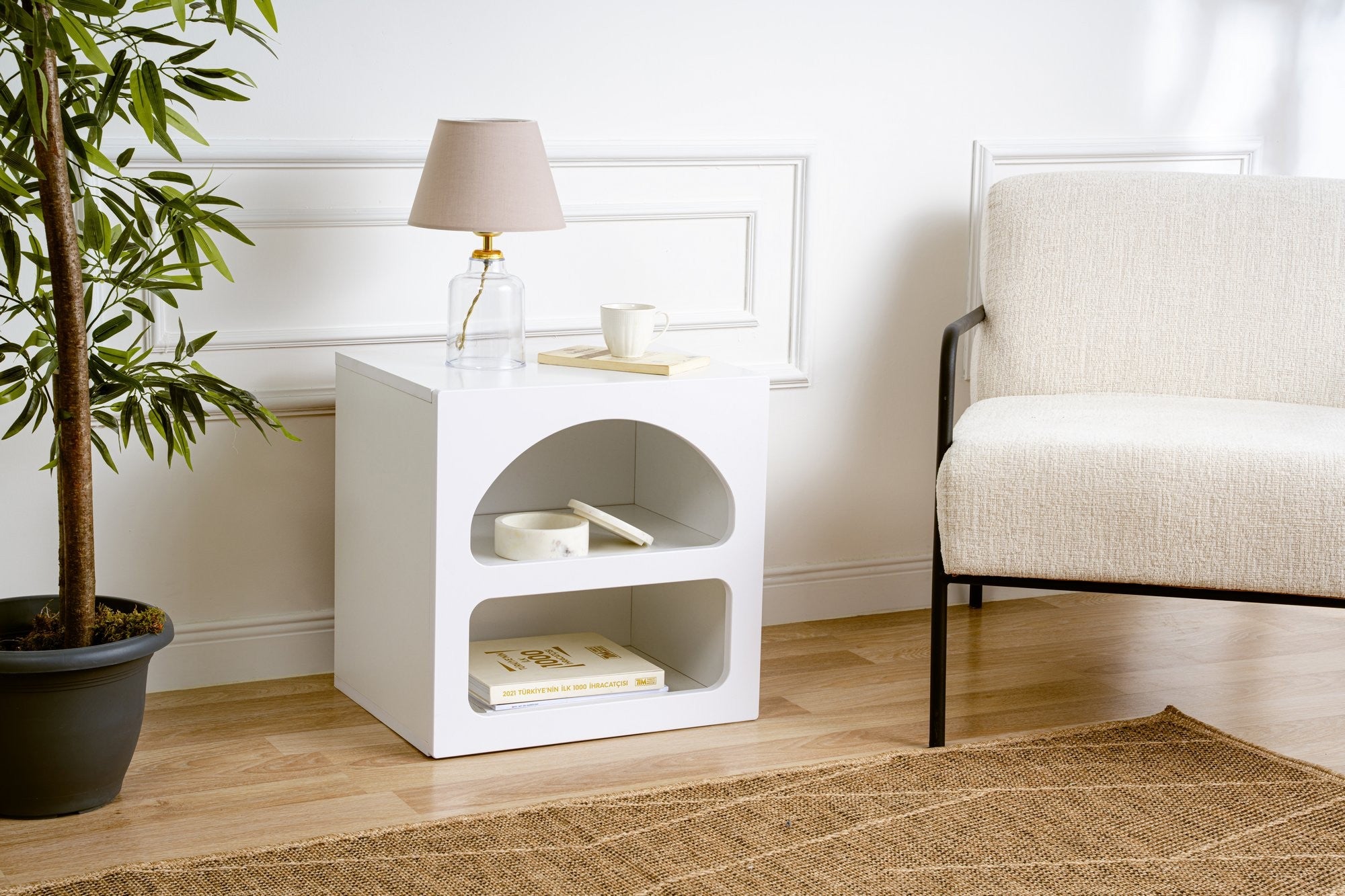 Lorin - Bedside Table - White