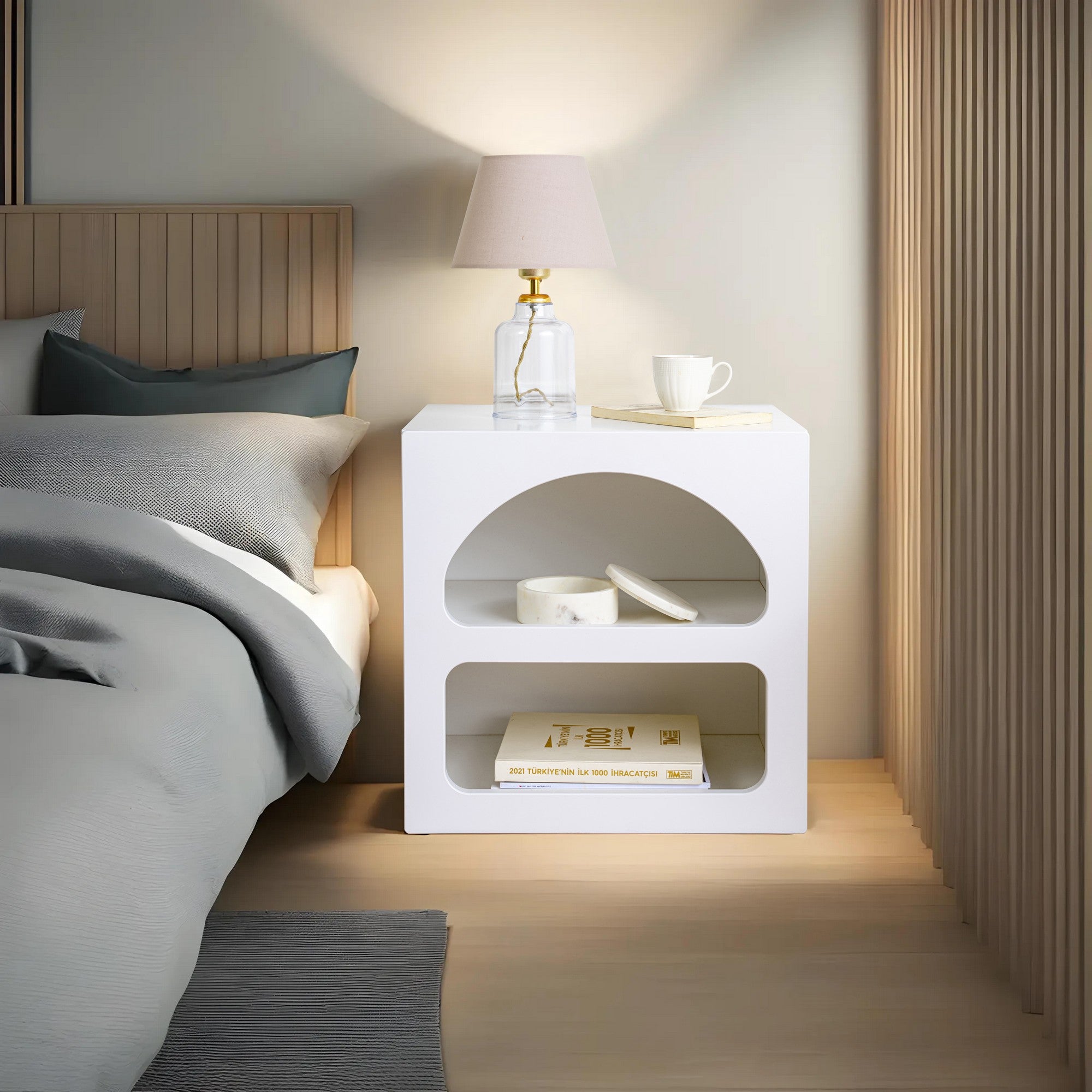Lorin - Bedside Table - White