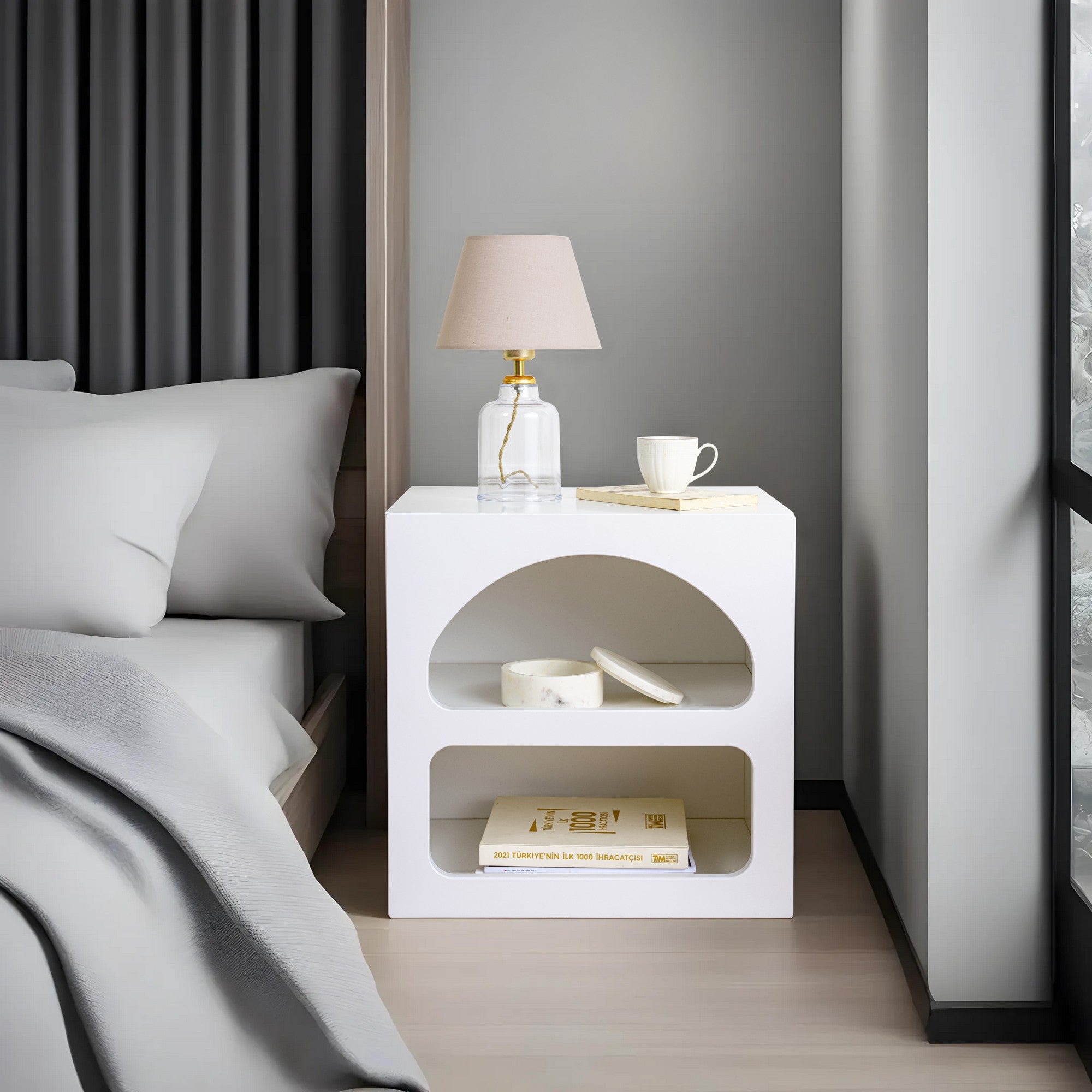 Lorin - Bedside Table - White