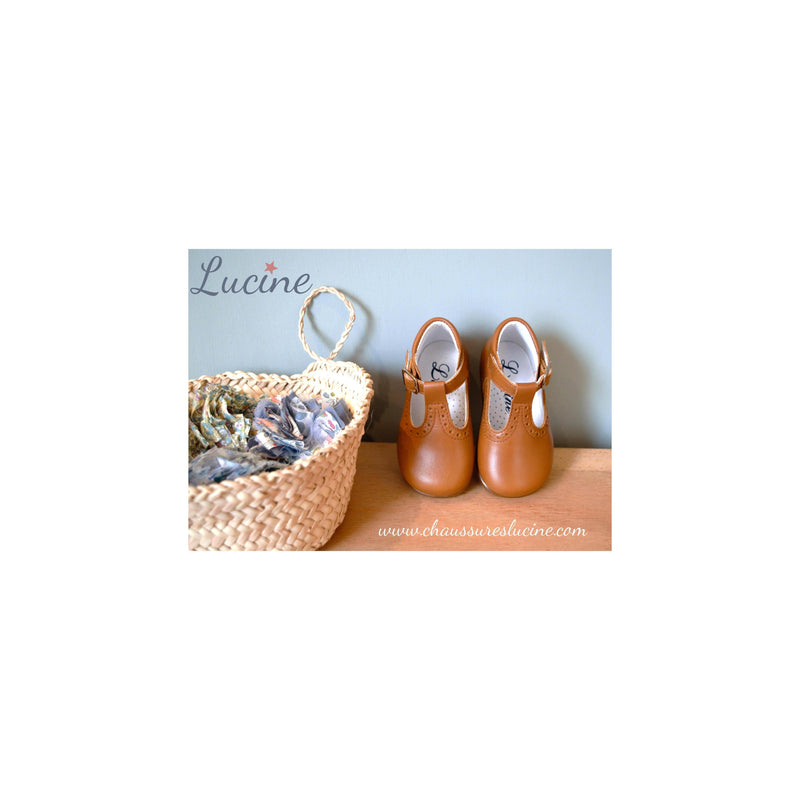 Chaussures Bébé Bottillons Salomé À Boucle Axel - Cuir Camel - Mixte