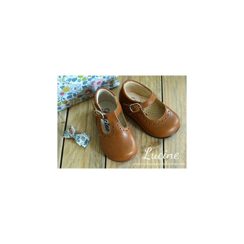 Chaussures Bébé Bottillons Salomé À Boucle Axel - Cuir Camel - Mixte