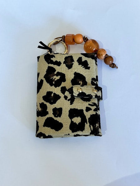Porte Cartes Double En Tissu Emile - Leopard
