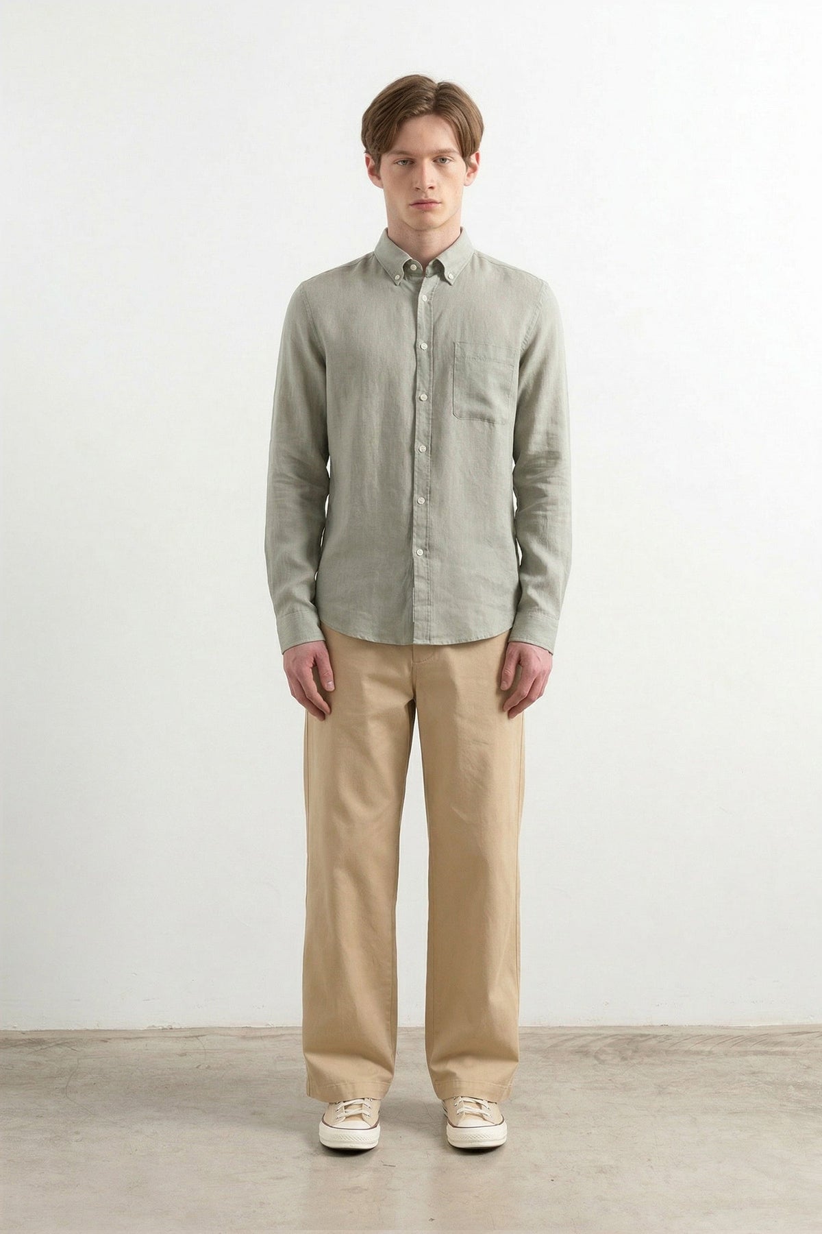 Koszula lniana Linen Taupe