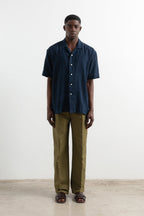 Overhemd met korte mouwen Linen Navy