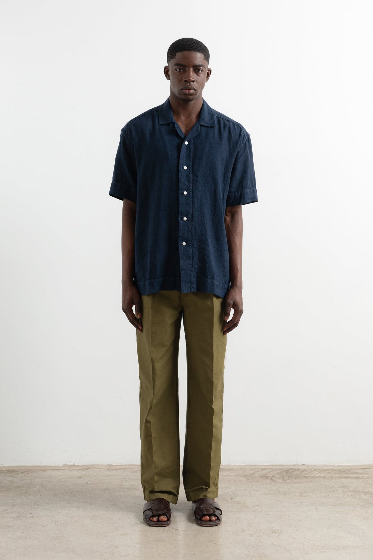 Overhemd met korte mouwen Linen Navy