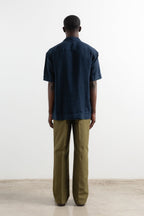 Overhemd met korte mouwen Linen Navy